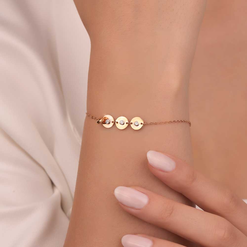 0,05 Karat Lab Pırlanta Taşlı Özel Tasarım Bileklik - FP00878