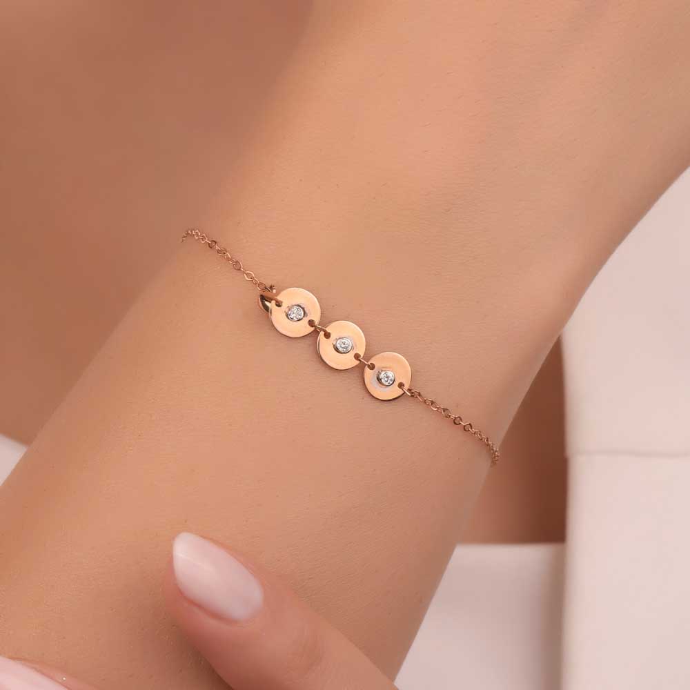 0,05 Karat Lab Pırlanta Taşlı Özel Tasarım Bileklik - FP00878