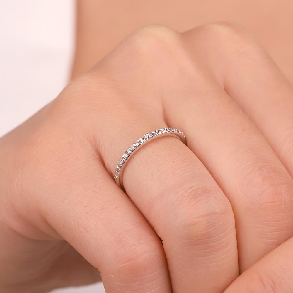 0,10 Karat Lab Pırlanta Taşlı Yarımtur Yüzük - FP03556