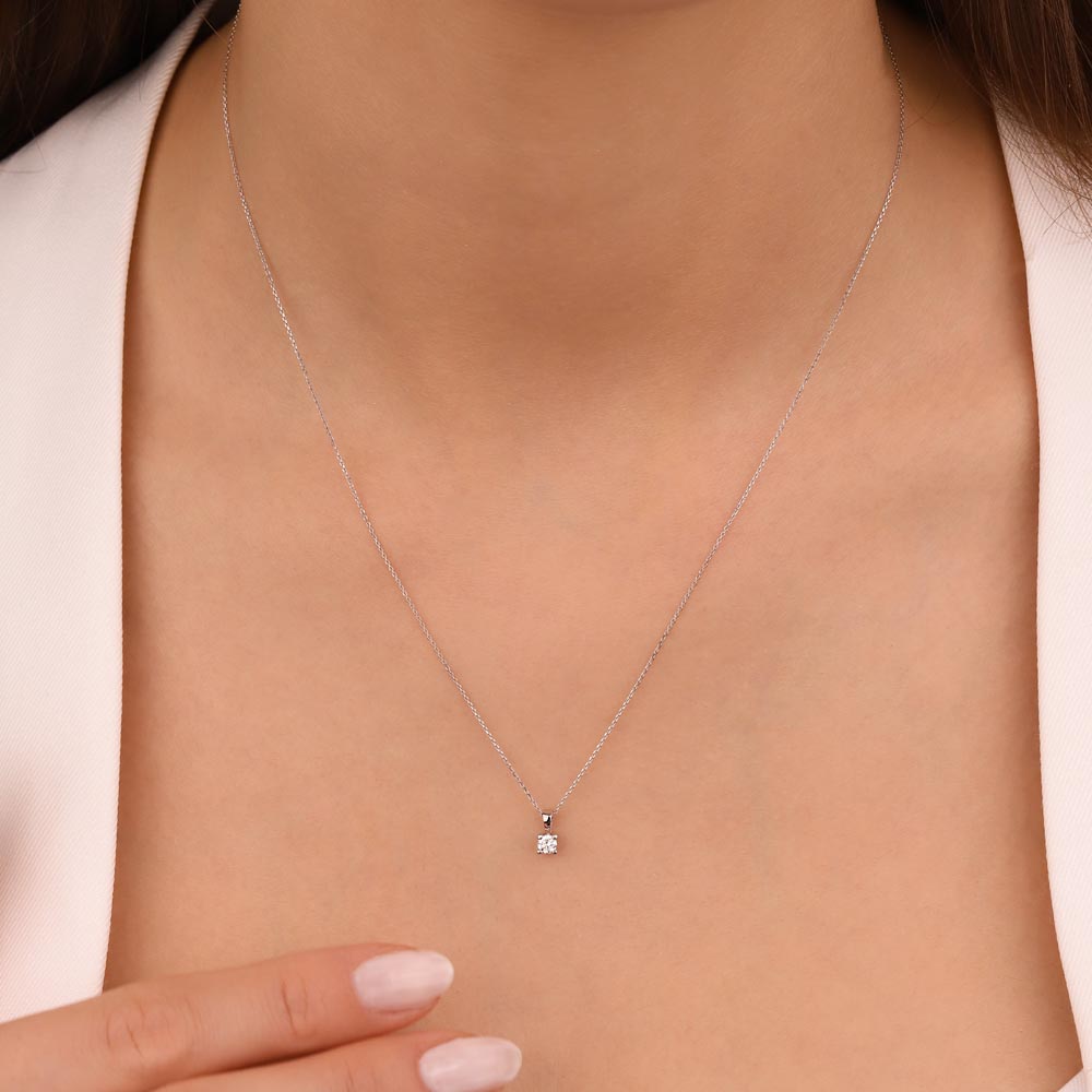 0,10 Karat Lab Pırlantalı Tektaş Kolye - FP03338