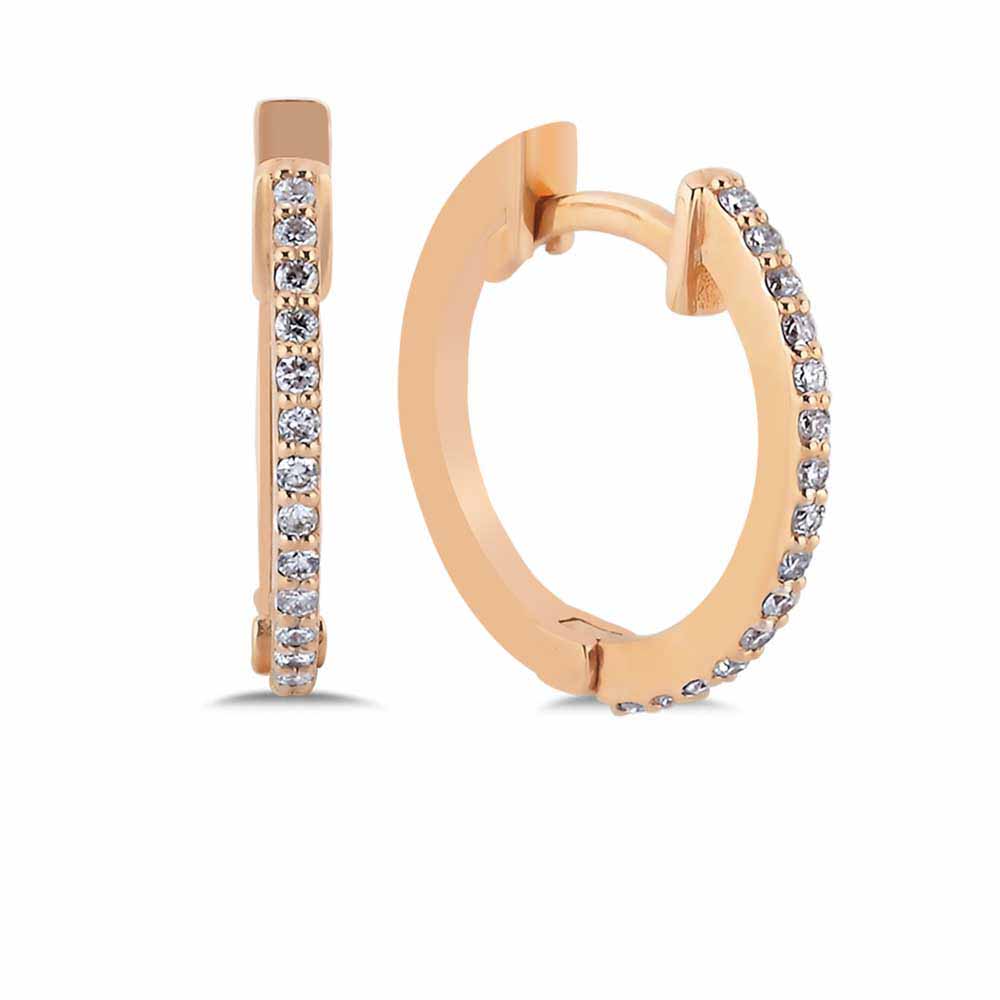 0,15 Karat Lab Pırlanta Halka Rose Küpe - FP03547