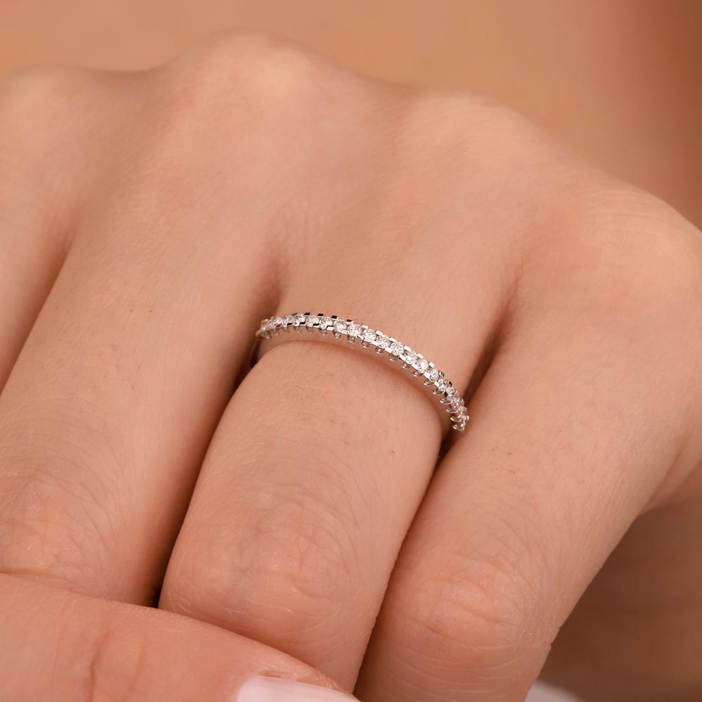 0,20 ct Lab Pırlanta Taşlı Yarımtur Yüzük - FP03576