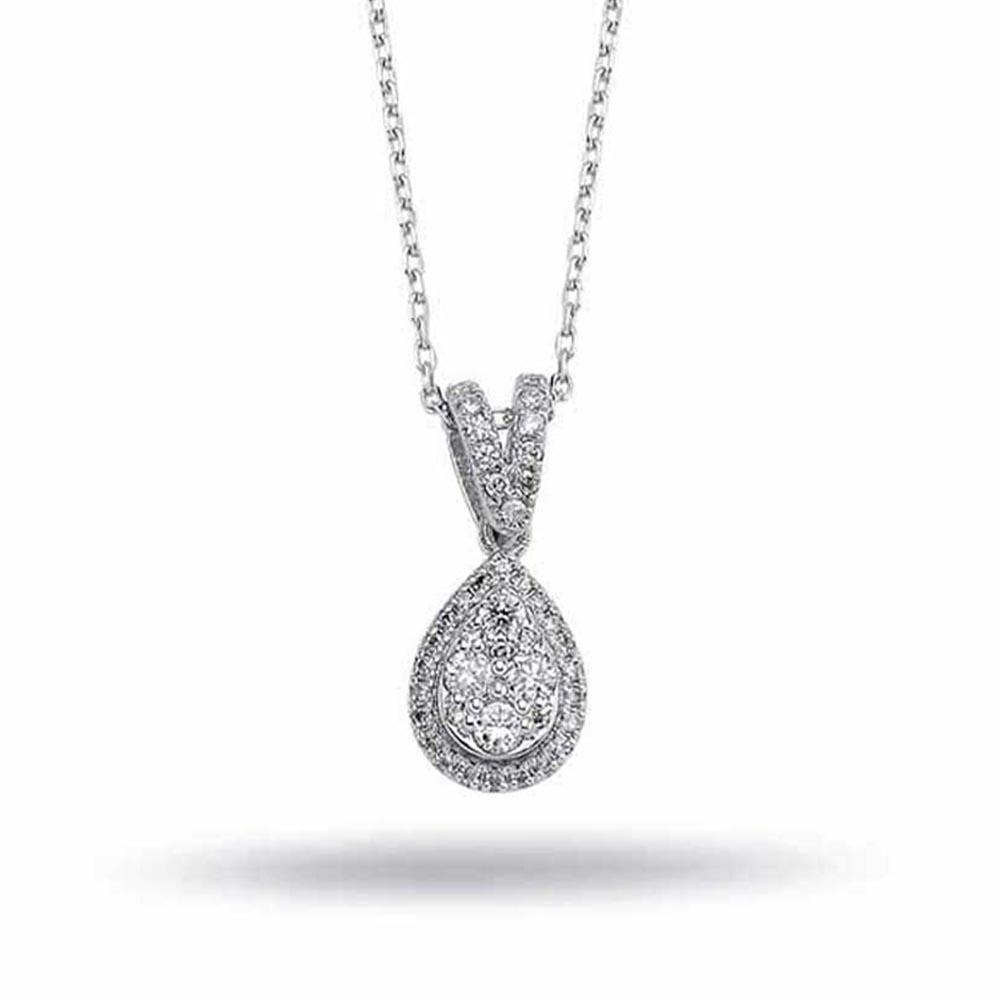 0,20 Karat Lab Pırlanta Damla Coronet Kolye - FP09436