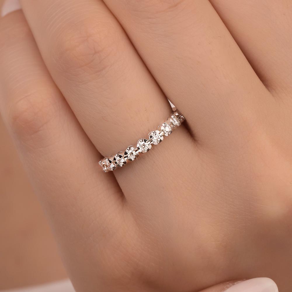 0,20 Karat Lab Pırlanta Yarımtur Yüzük - FP04111