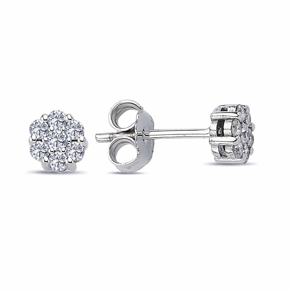 0,30 Karat Lab Pırlanta Taşlı Coronet Küpe - FP05237