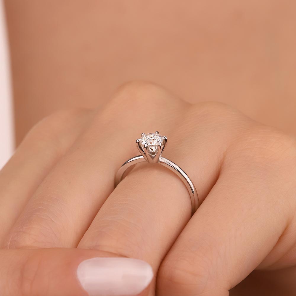 Tektaş Yüzükler 0.30 Karat Lab Pırlanta Tiffany Forever Tektaş Yüzük - FP11037