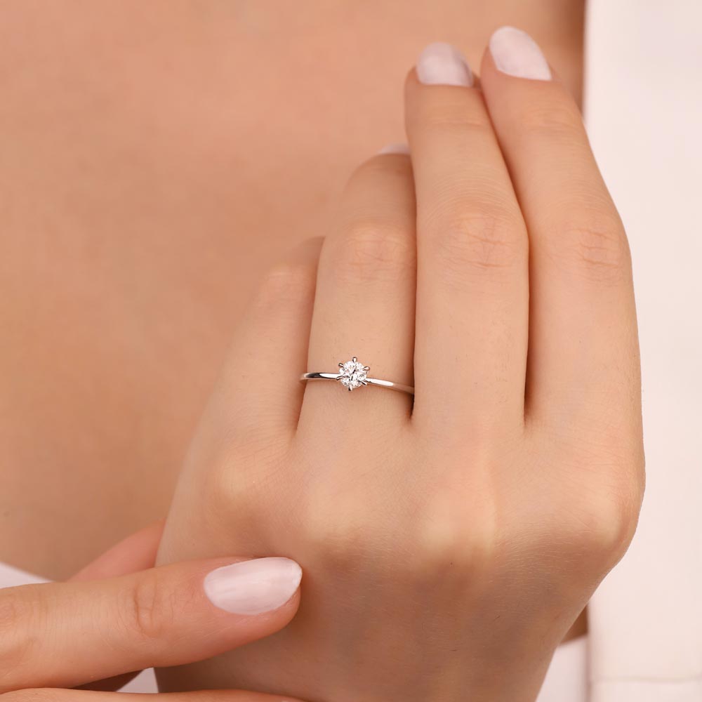 Tektaş Yüzükler 0.30 Karat Lab Pırlanta Tiffany Forever Tektaş Yüzük - FP11037