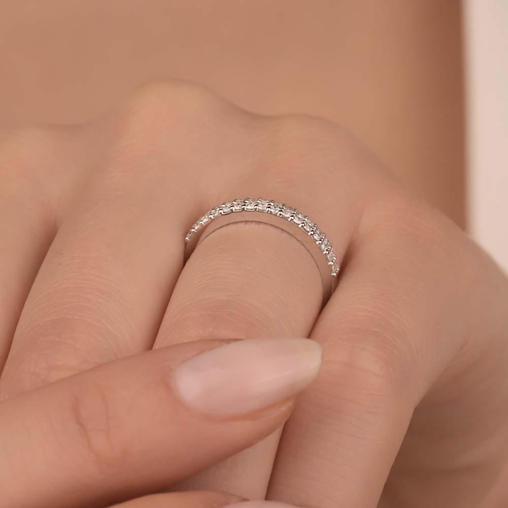 0.35 Karat Lab Pırlanta Yarımtur Yüzük - FP06791