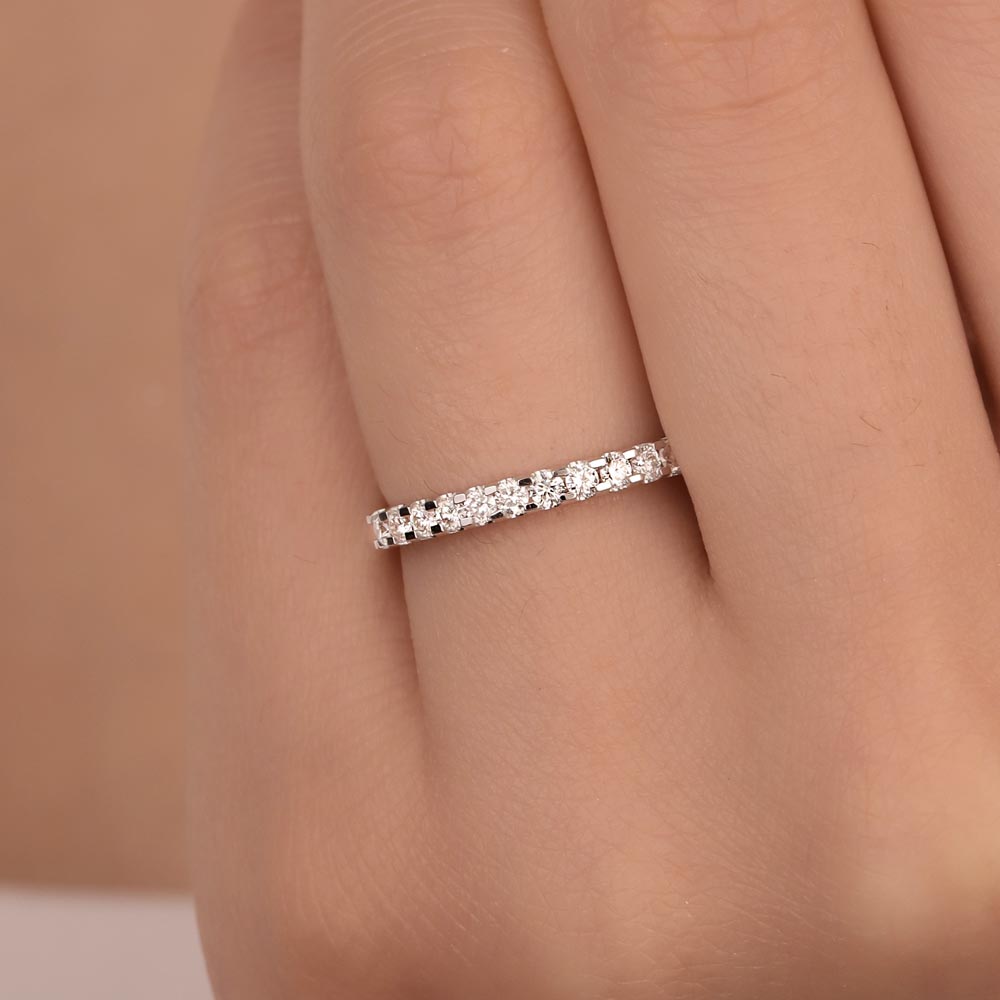 0,36 Karat Lab Pırlanta Yarımtur Yüzük - FP09442