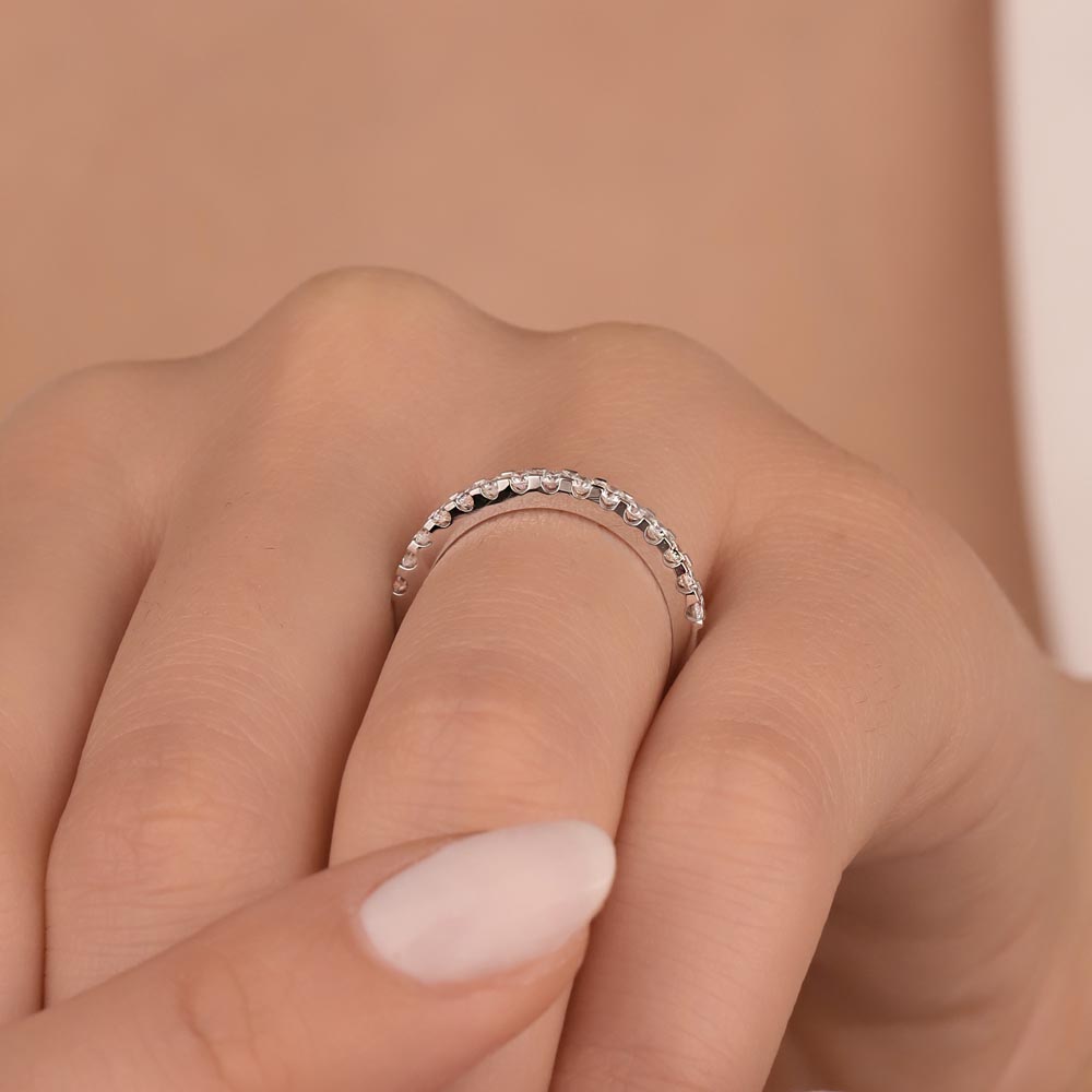 0,36 Karat Lab Pırlanta Yarımtur Yüzük - FP09442