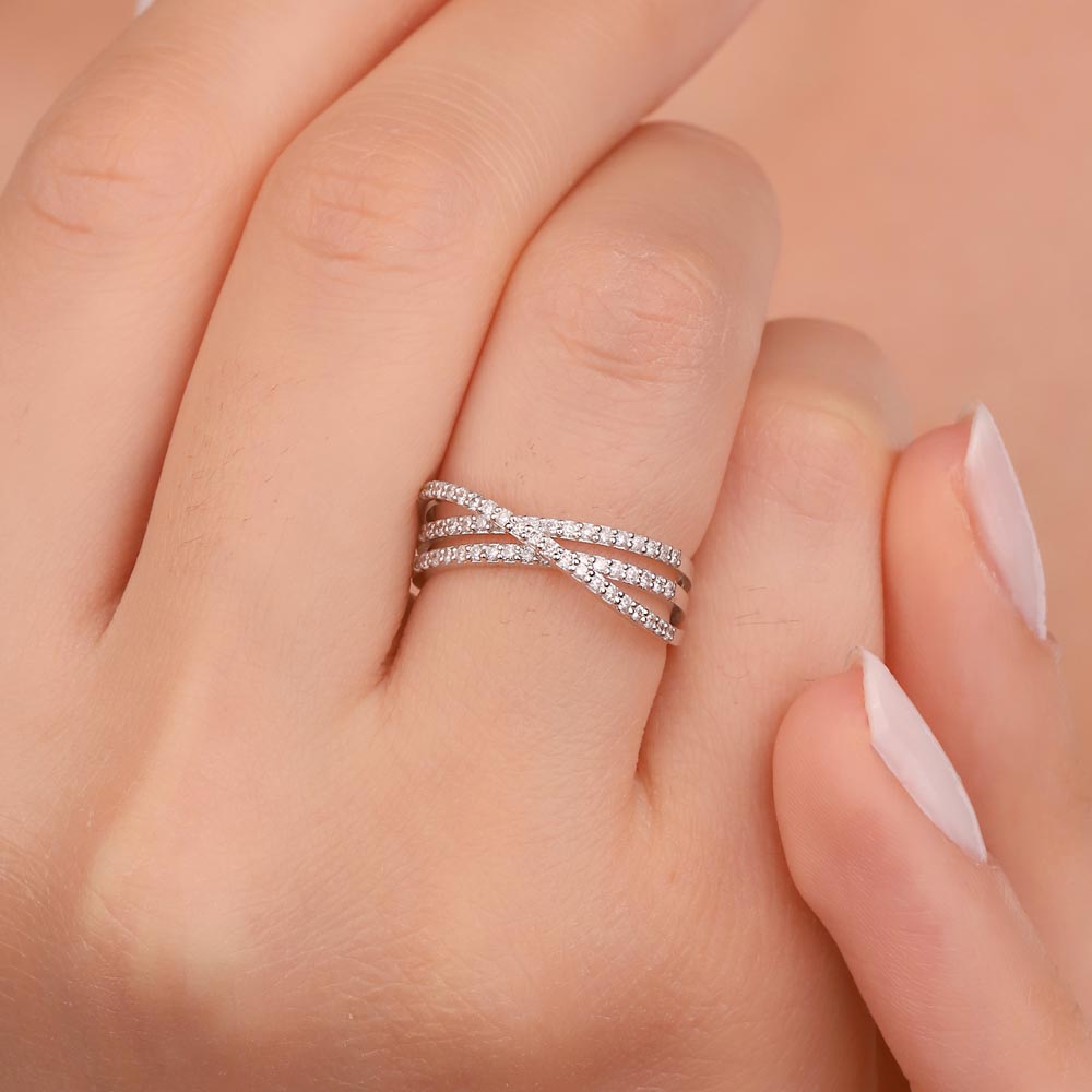 0.42 Karat Lab Pırlanta Özel Tasarım Yarımtur Yüzük - FP12115