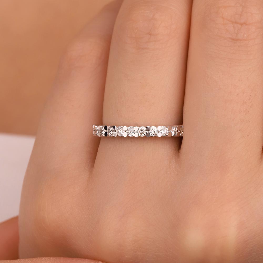 0,45 Karat Lab Pırlanta Yarımtur Yüzük - FP13081