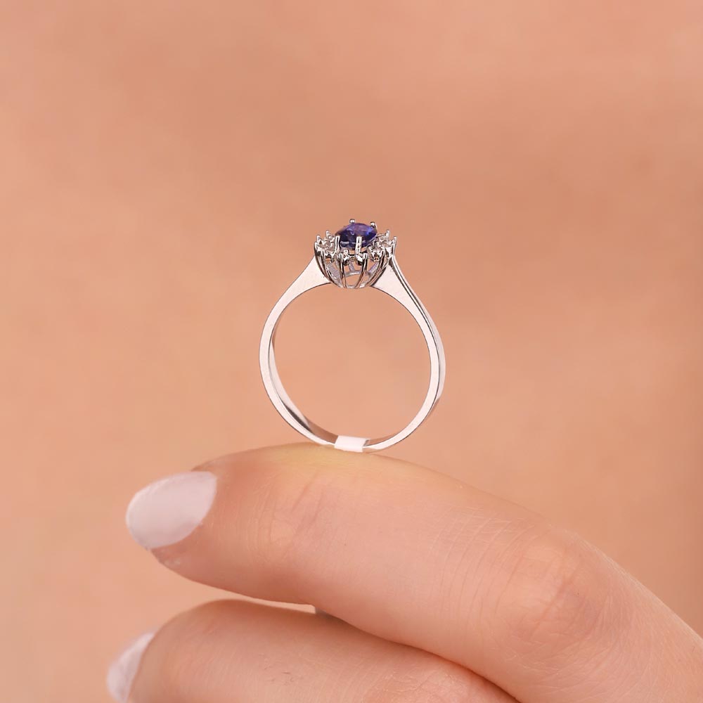 0,50 Karat Lab Pırlanta Oval Royale Safir Yüzük - FP10787