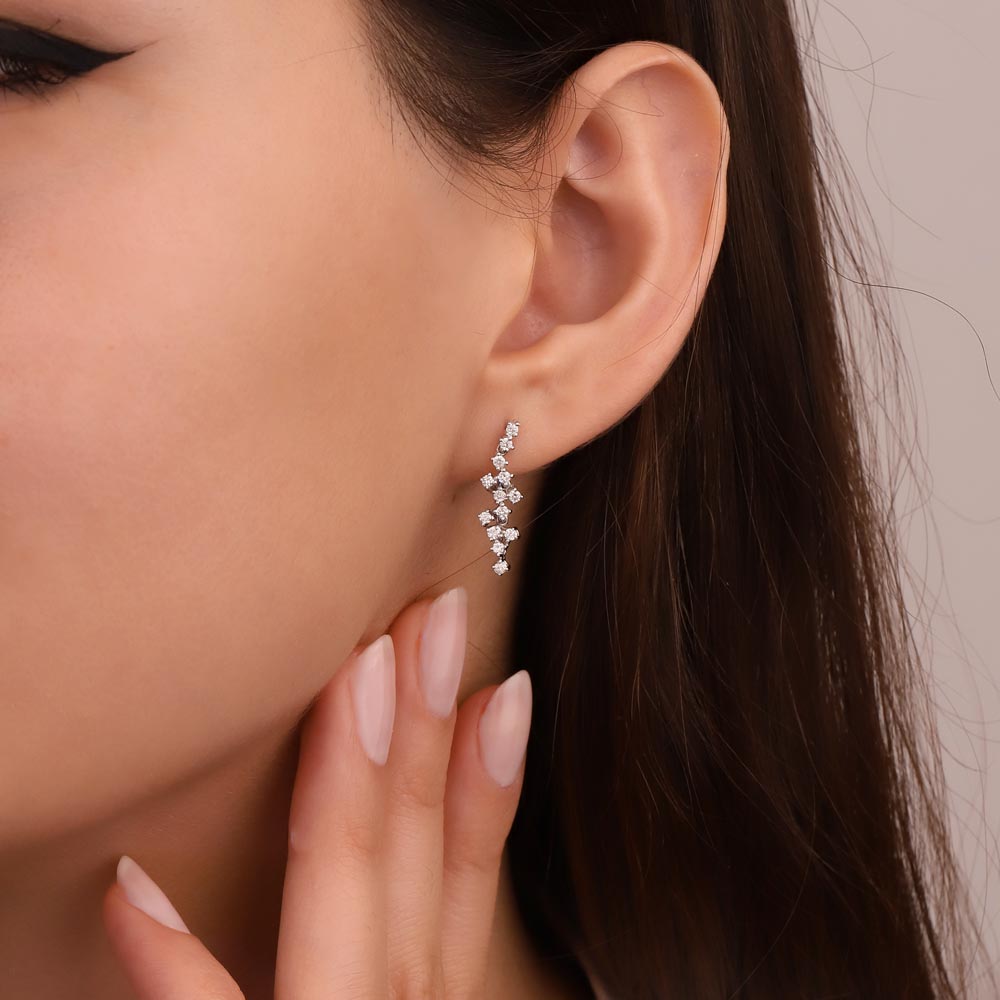 0,50 Karat Lab Pırlanta Taşlı Set Küpe - FP03792