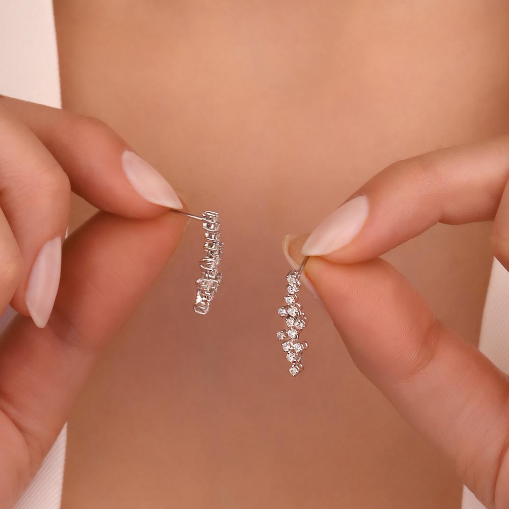 0,50 Karat Lab Pırlanta Taşlı Set Küpe - FP03792