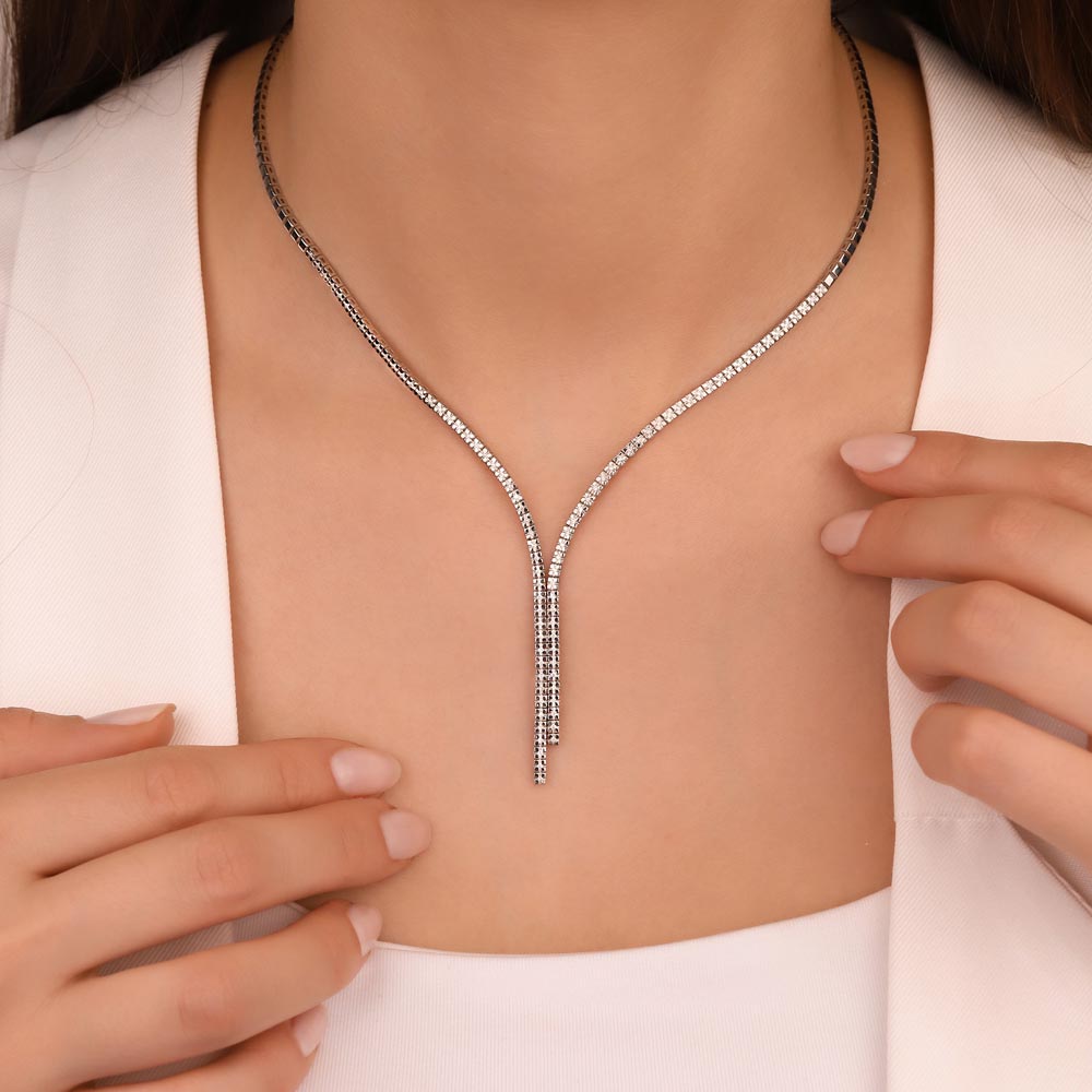 0,55 Karat Lab Pırlanta Taşlı Su Yolu Gerdanlık - FP02484
