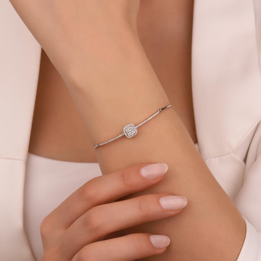 0,62 Karat Lab Pırlanta Daisy Coronet Kelepçe Bileklik - FP09586