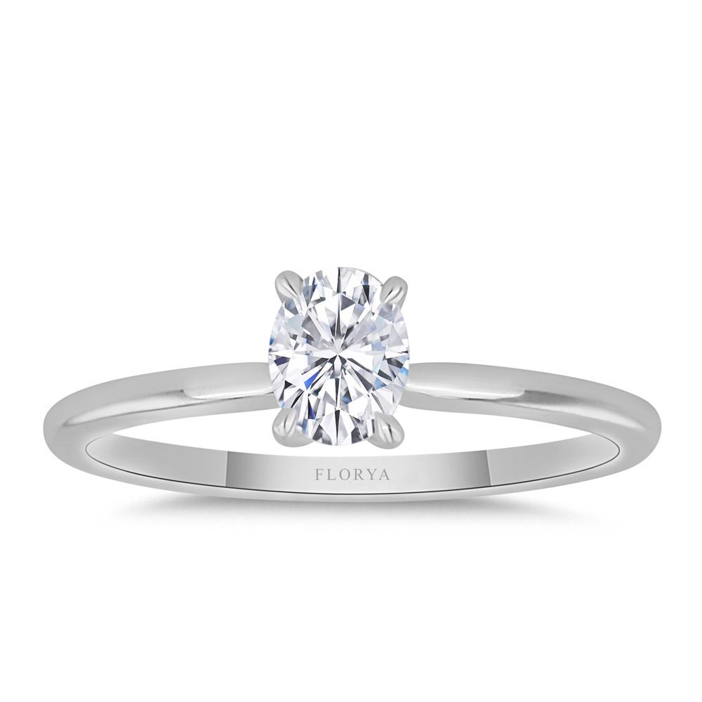 0.70 Karat Oval Kesim Lab Pırlanta Tiffany Forever Tektaş Yüzük - FP09247