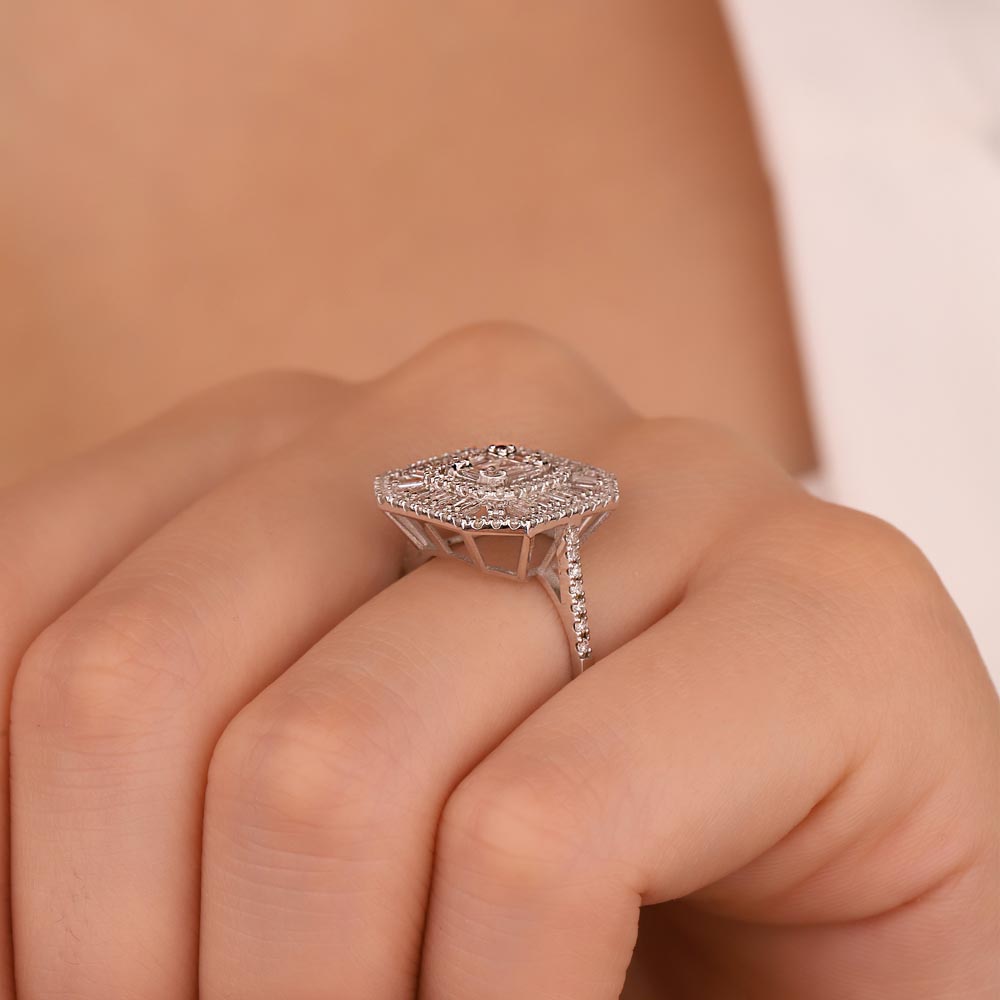 Baget Yüzükler 0,93 Karat Lab Pırlanta Jewelra Tasarım Baget Yüzük - FP02933
