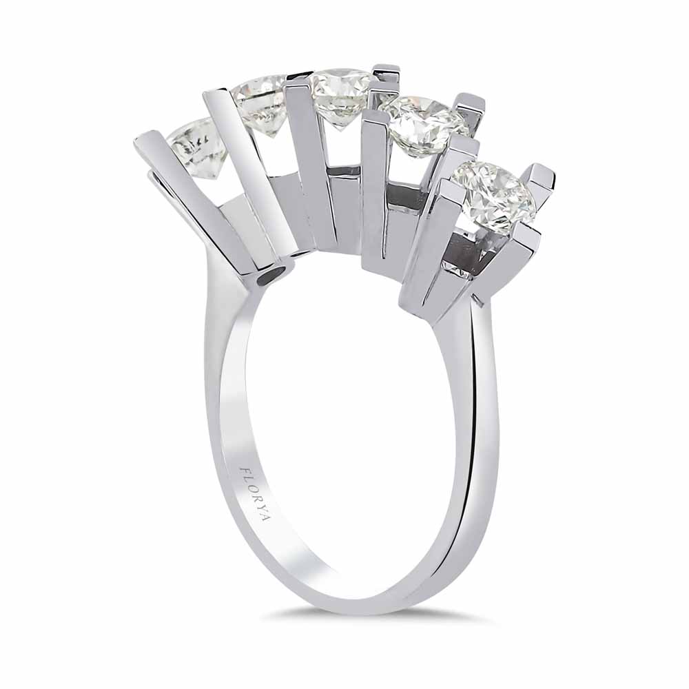 Beştaş Yüzükler 1,00 Karat Lab Pırlanta Kare Tırnak Valiente Beştaş Yüzük - FP01239