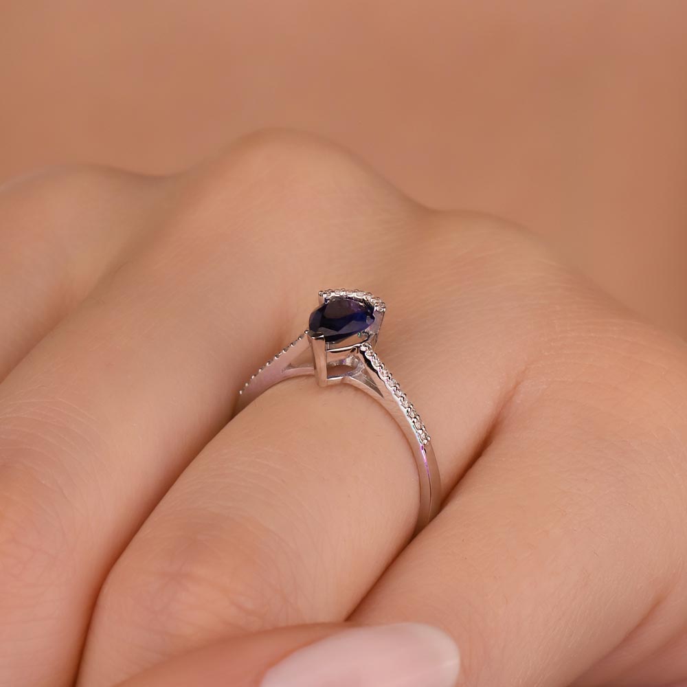 1,09 Karat Lab Pırlanta Royale Safir Yüzük - FP09684