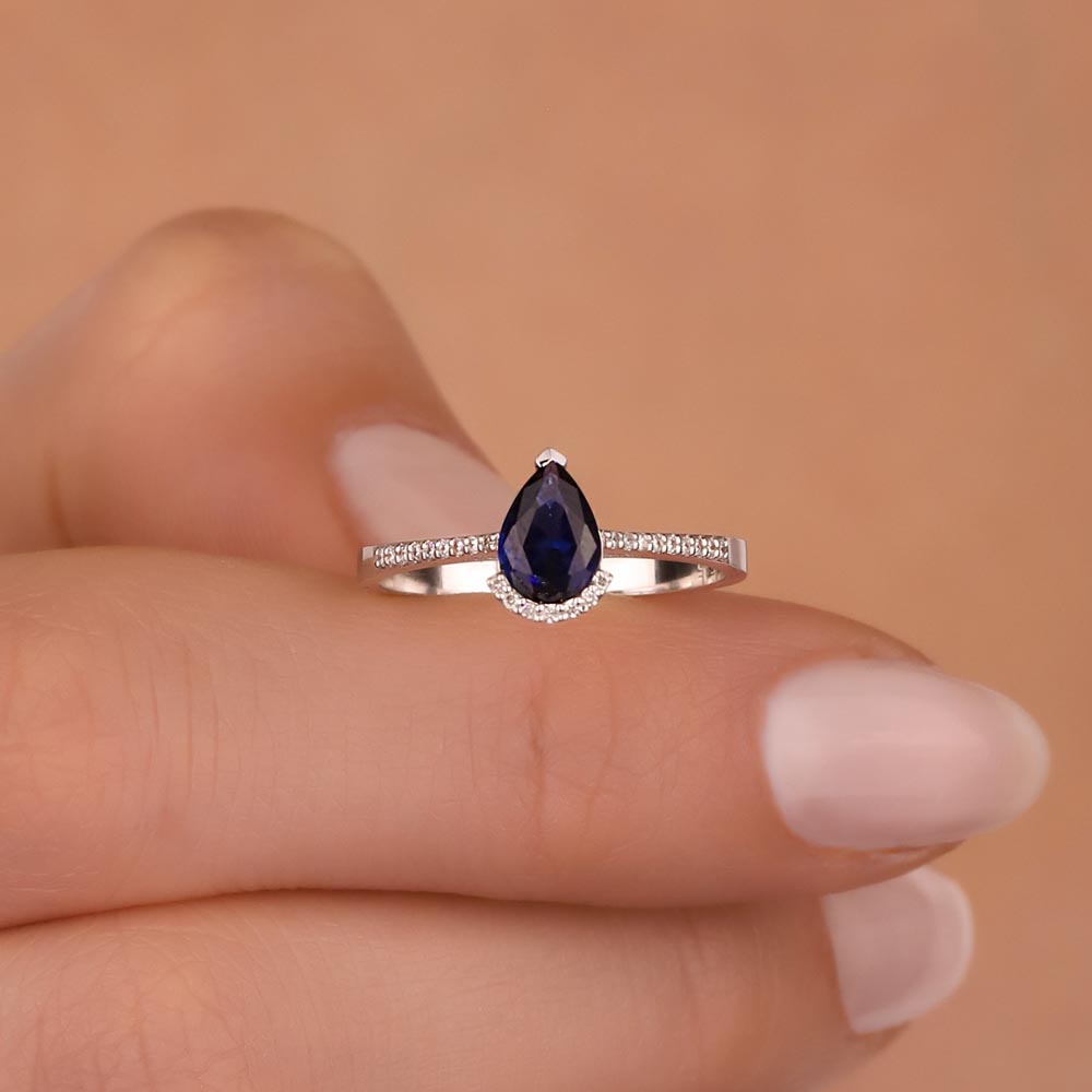 1,09 Karat Lab Pırlanta Royale Safir Yüzük - FP09684