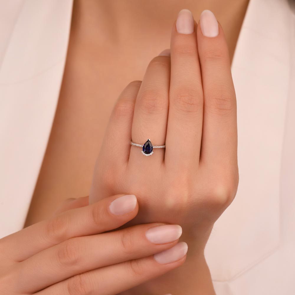 1,09 Karat Lab Pırlanta Royale Safir Yüzük - FP09684