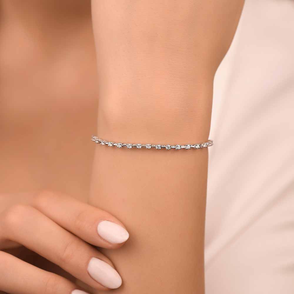 1,10 Karat Lab Pırlanta Taşlı Su Yolu Bileklik - FP04108