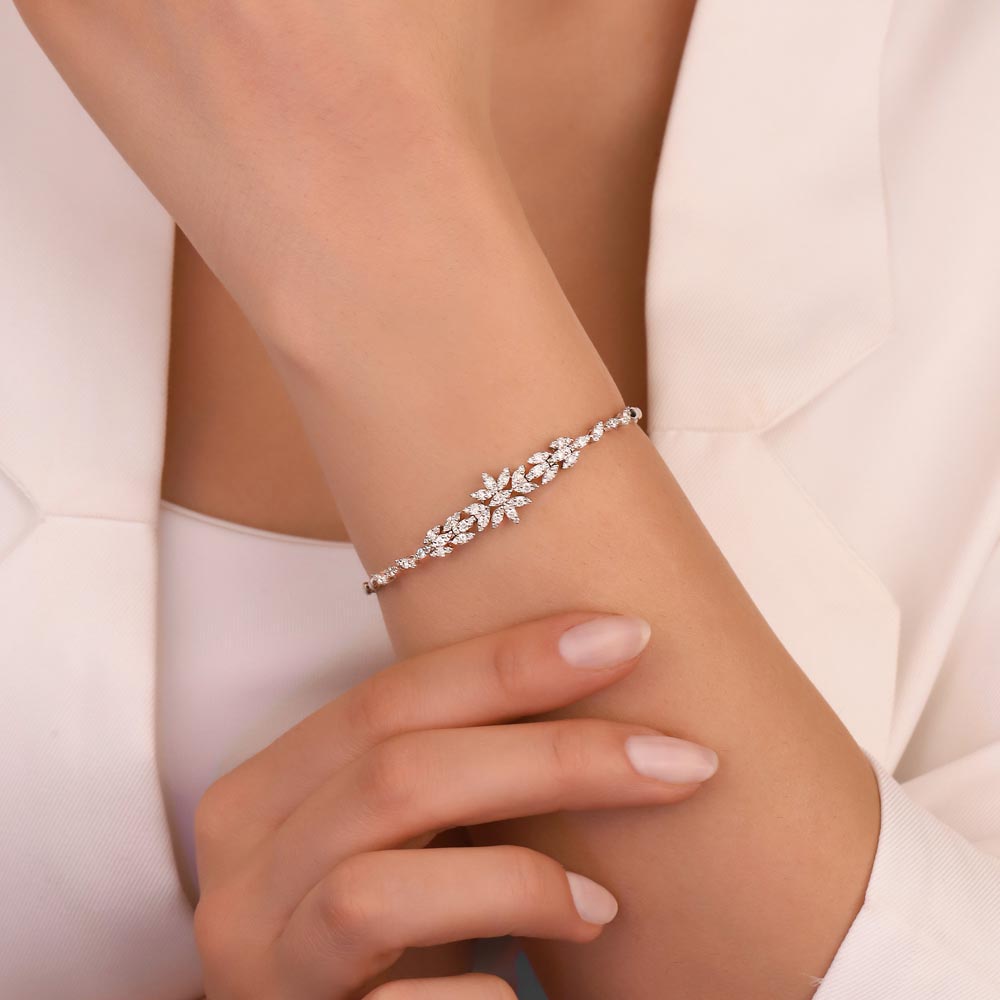 1,15 Karat Lab Pırlanta Taşlı Su Yolu Set Bileklik - FP02704