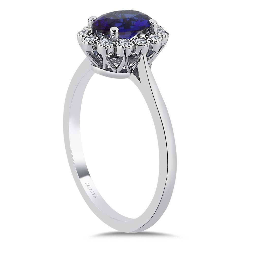 1.17 Karat Lab Pırlanta Oval Royale Safir Yüzük - FP10287