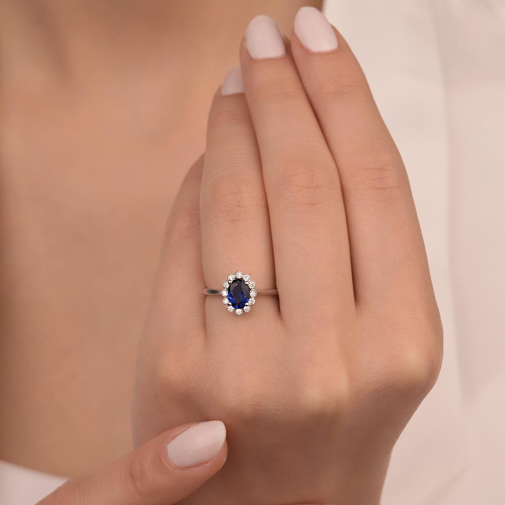 1.17 Karat Lab Pırlanta Oval Royale Safir Yüzük - FP10287