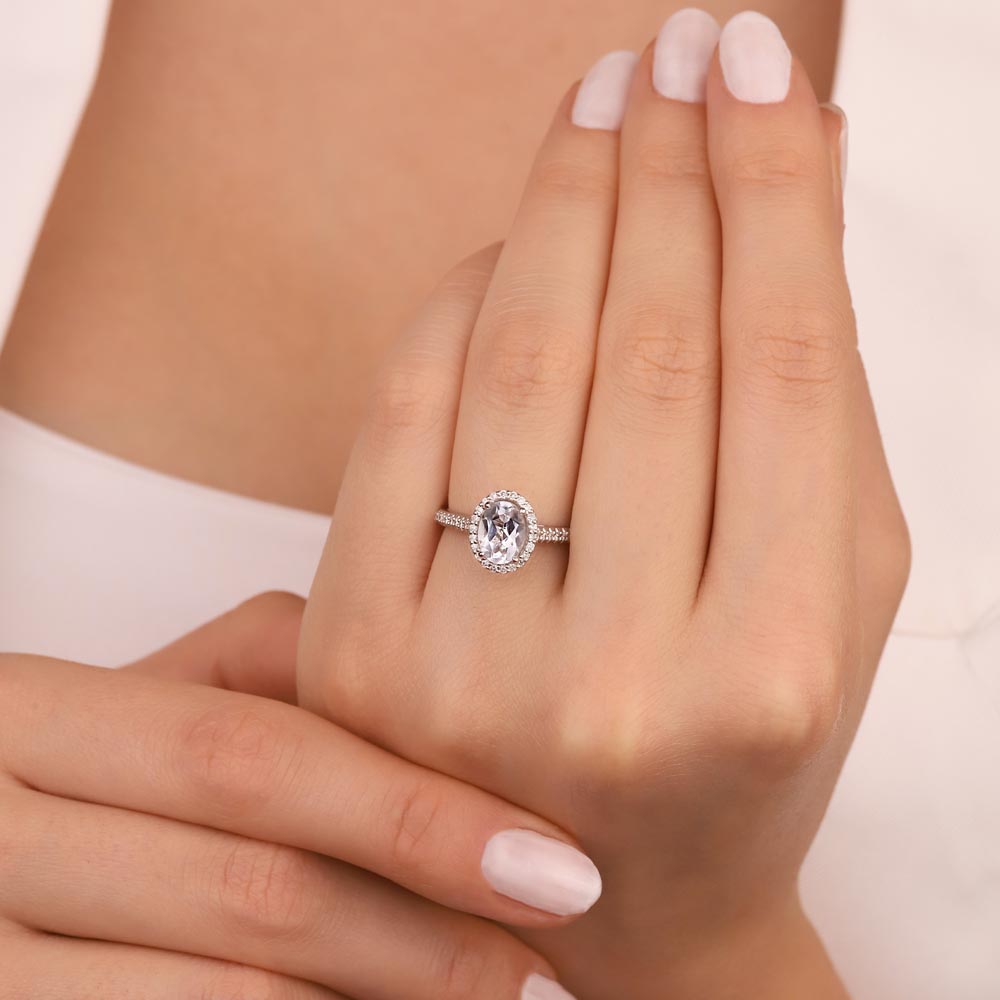 1.30 Karat Lab Pırlanta Beyaz Topaz Tektaş Yüzük - FP11650