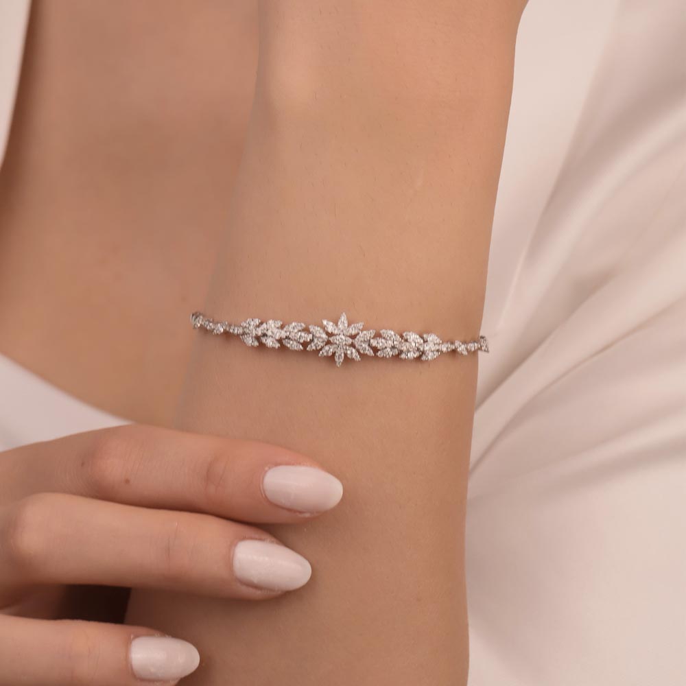 1.30 Karat Lab Pırlanta Taşlı Özel Tasarım Bileklik - FP04984