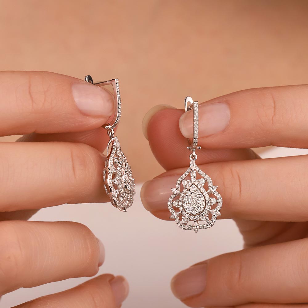 1,30 Karat Lab Pırlanta Taşlı Özel Tasarım Küpe - FP04524