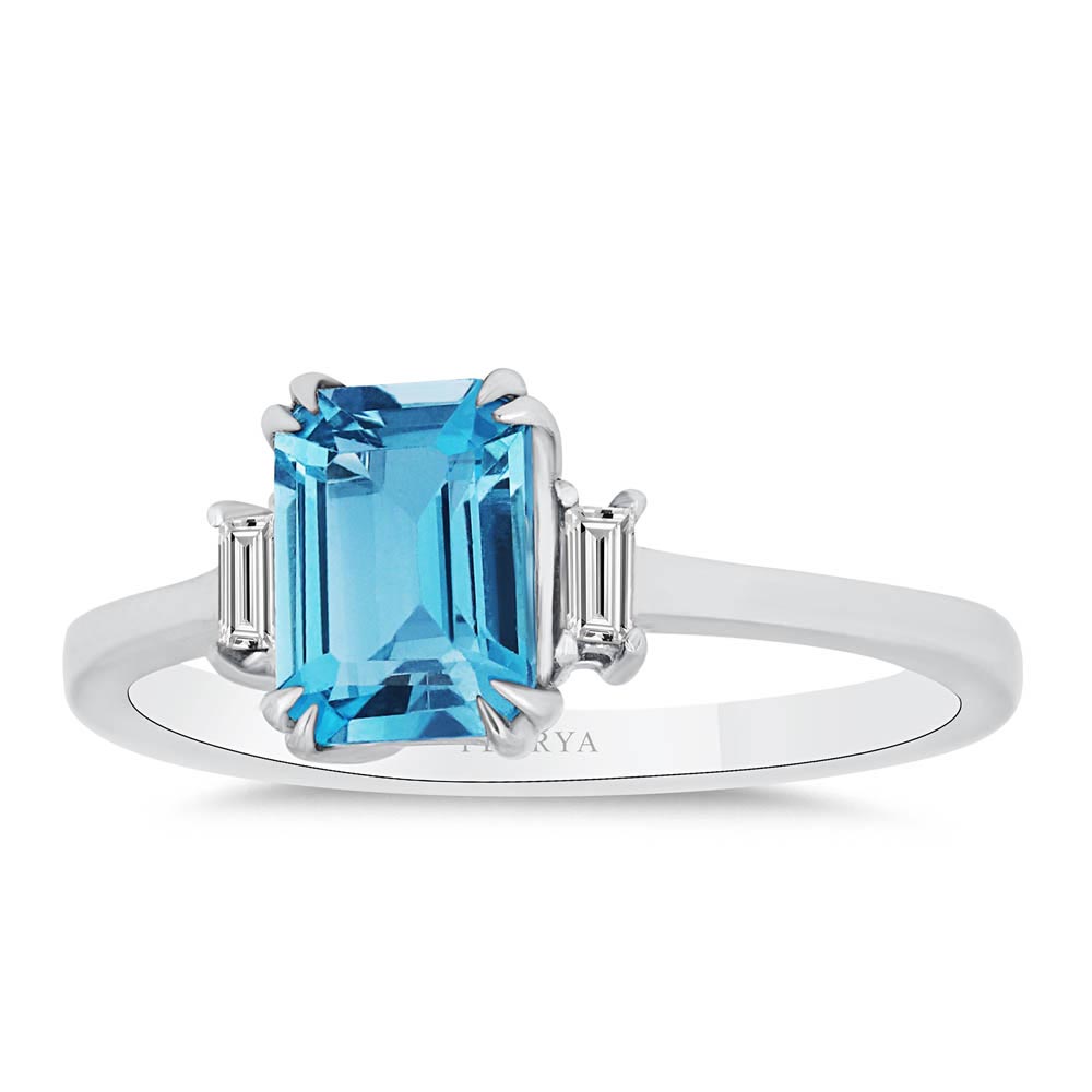 1,32 Karat Lab Pırlanta Bluetopaz Yüzük - FP01230
