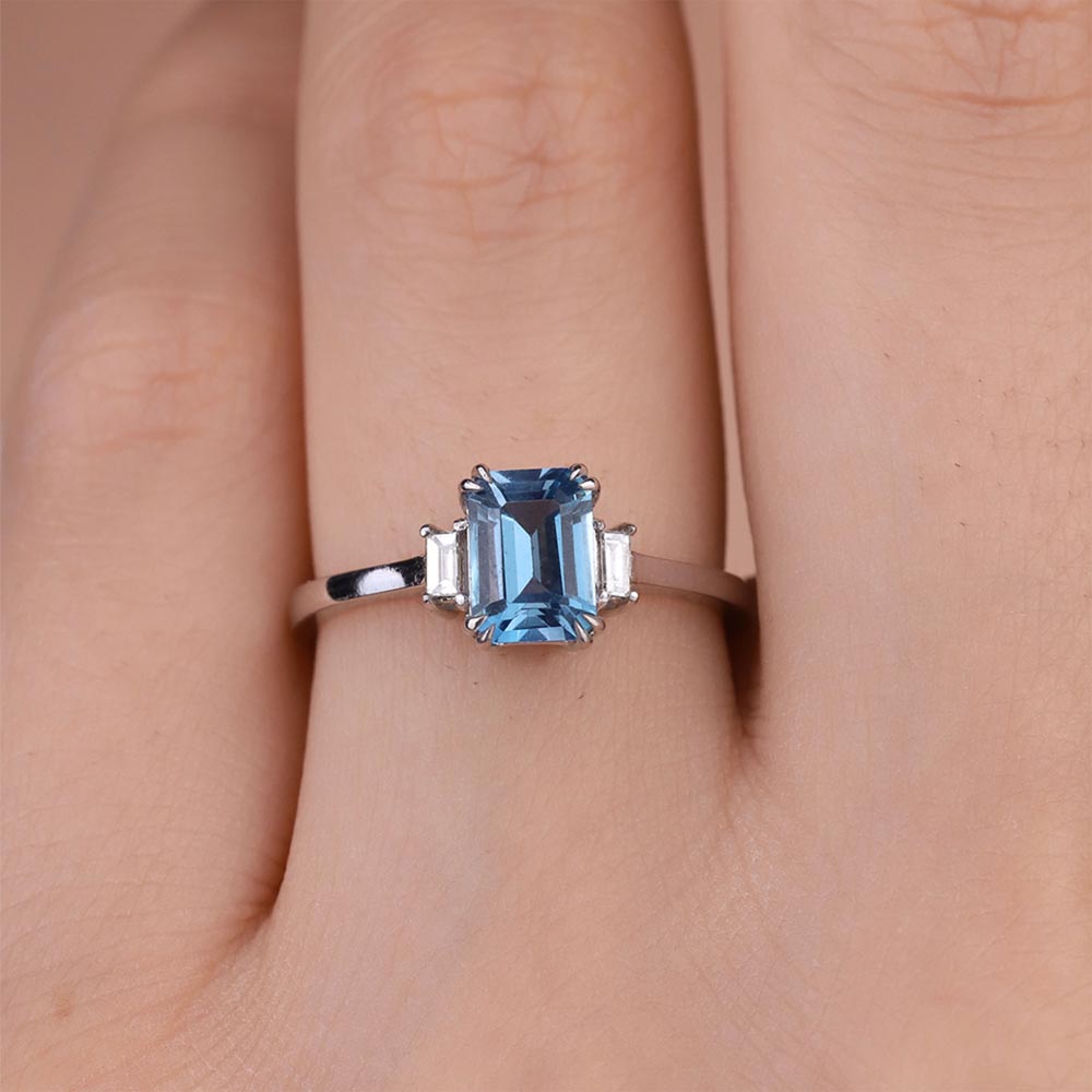 1,32 Karat Lab Pırlanta Bluetopaz Yüzük - FP01230