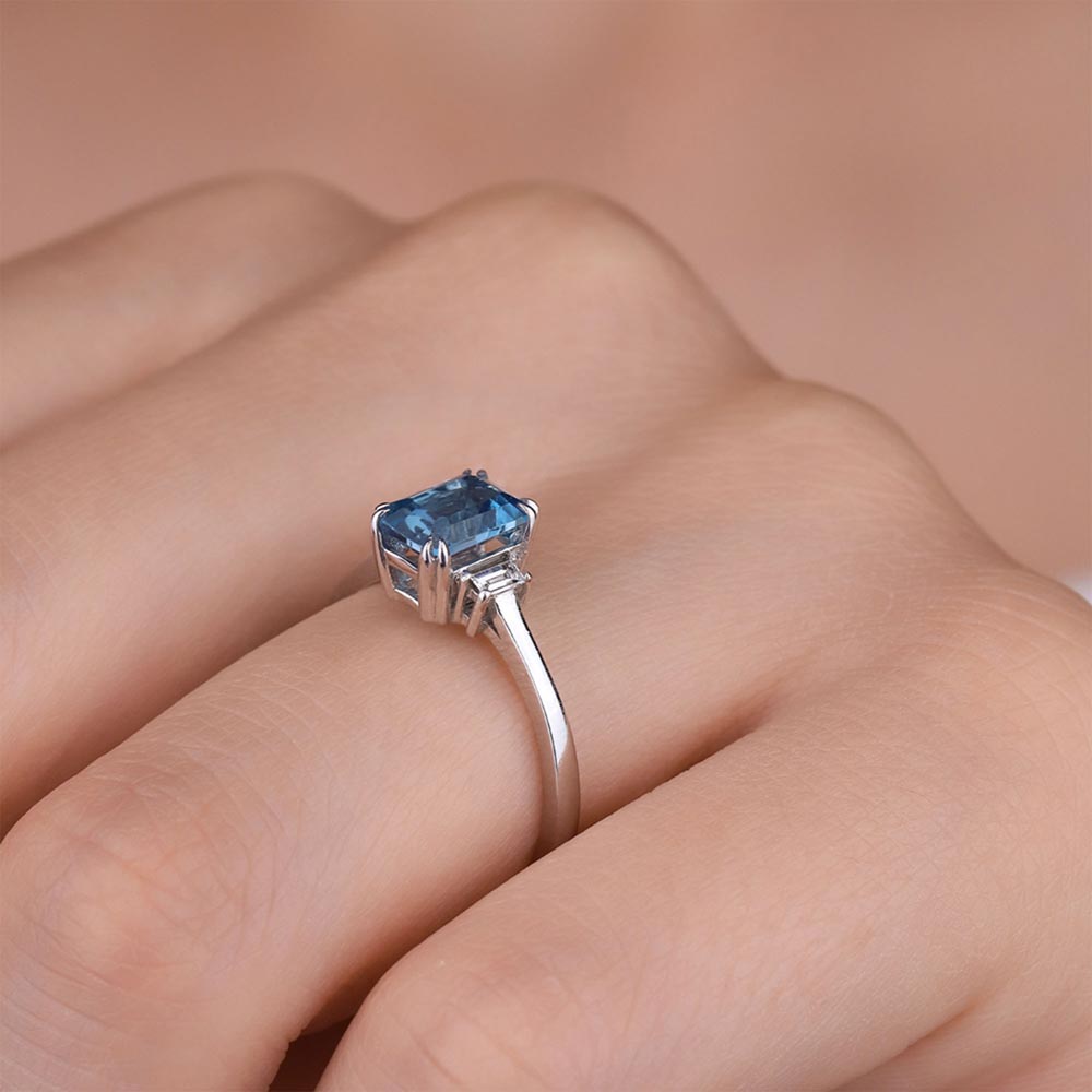 1,32 Karat Lab Pırlanta Bluetopaz Yüzük - FP01230