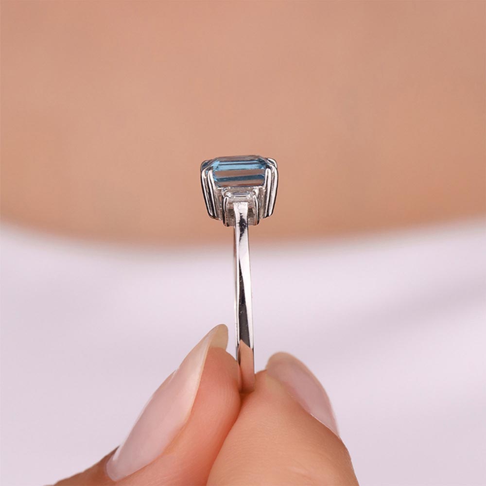 1,32 Karat Lab Pırlanta Bluetopaz Yüzük - FP01230