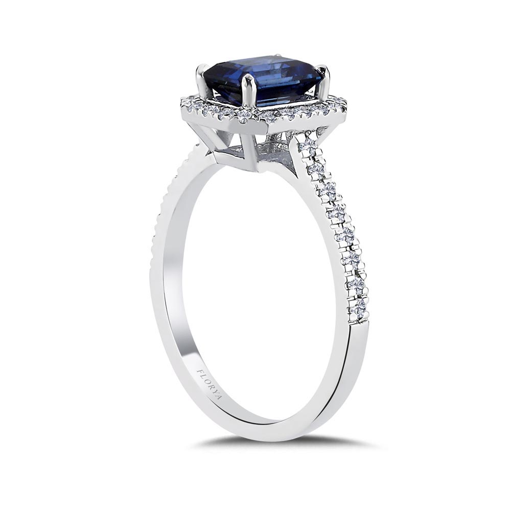 1,33 Karat Lab Pırlanta Royale Safir Yüzük - FP08702