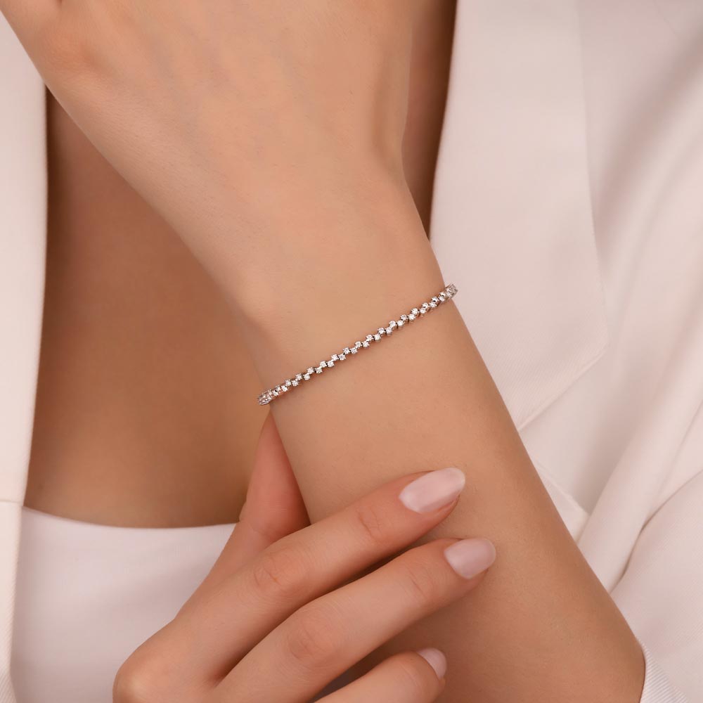 1,60 Karat Lab Pırlanta Çapraz Su Yolu Bileklik - FP10163