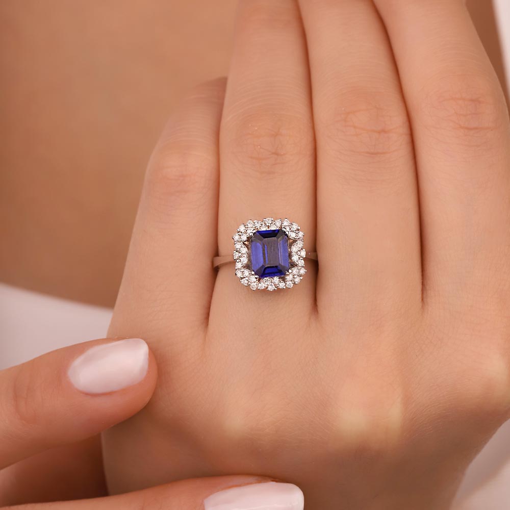 2,25 Karat Lab Pırlanta Safir Taşlı Yüzük - FP01194