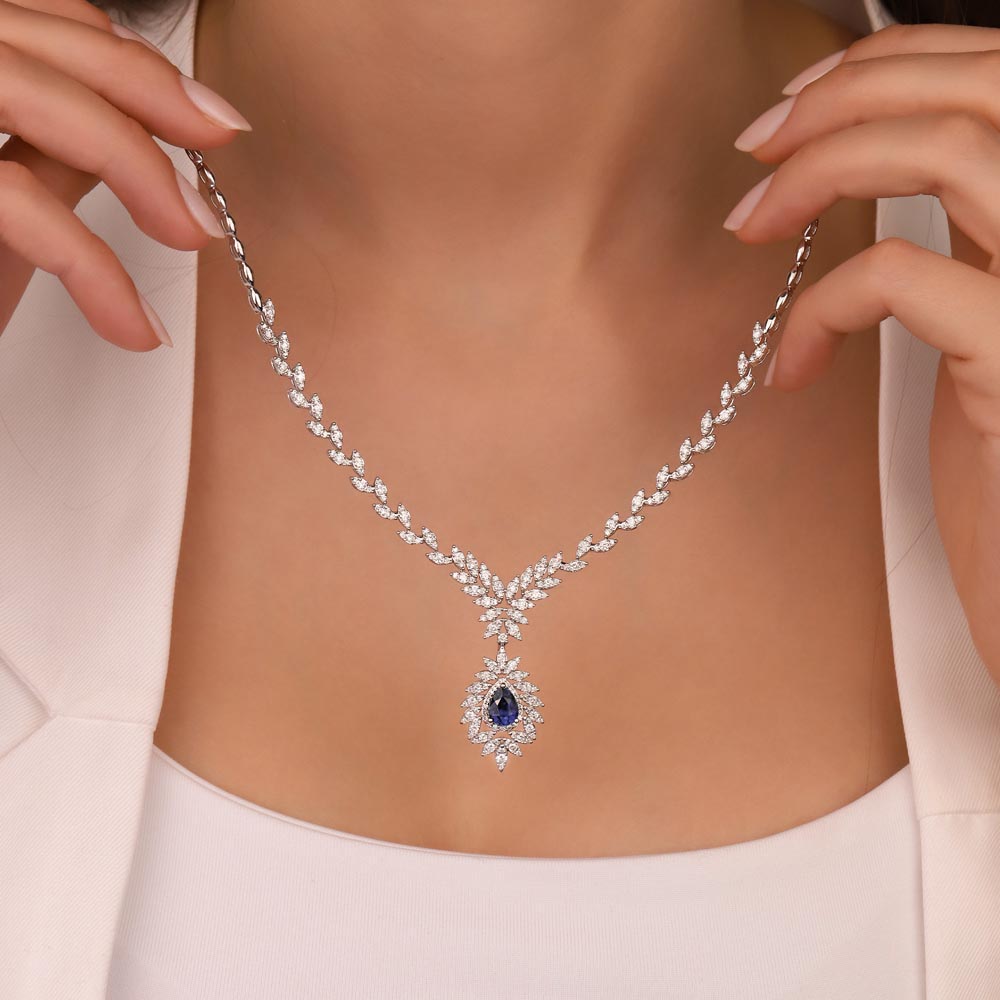 4,25 Karat Lab Pırlantalı Safir Taşlı Gerdanlık - FP03289