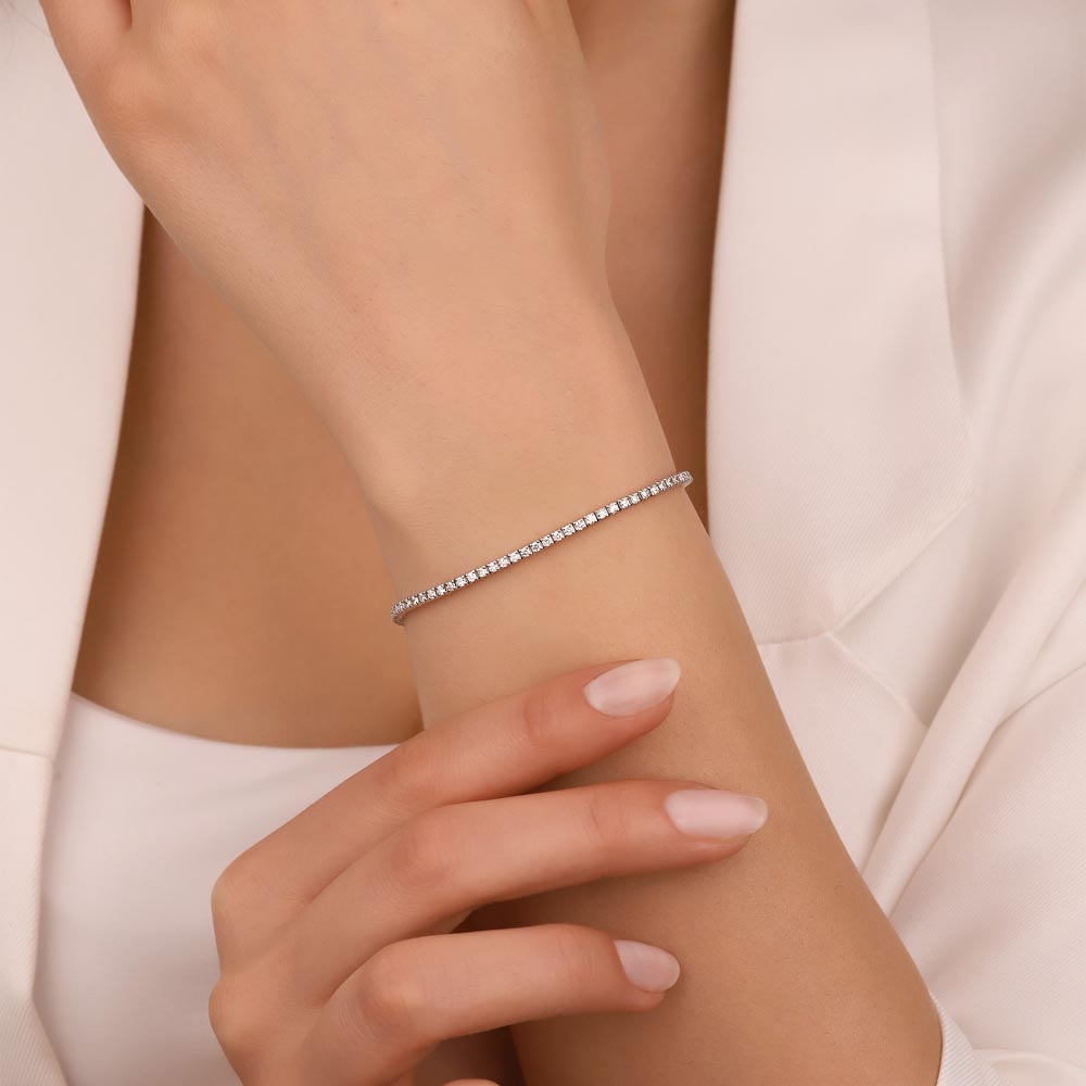 1,00 Karat Laboratuvar Pırlanta Taşlı Su Yolu Bileklik