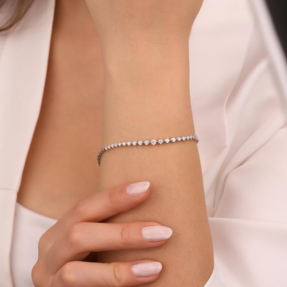 0,85 Karat Laboratuvar Pırlanta Taşlı Su Yolu Bileklik