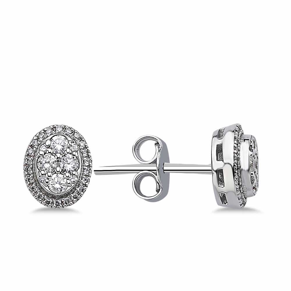 0,29 Karat Laboratuvar Pırlanta Oval Coronet Küpe