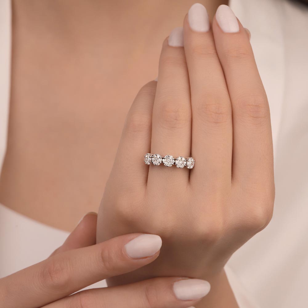 0.68 Karat Laboratuvar Pırlanta Coronet Beştaş Yüzük