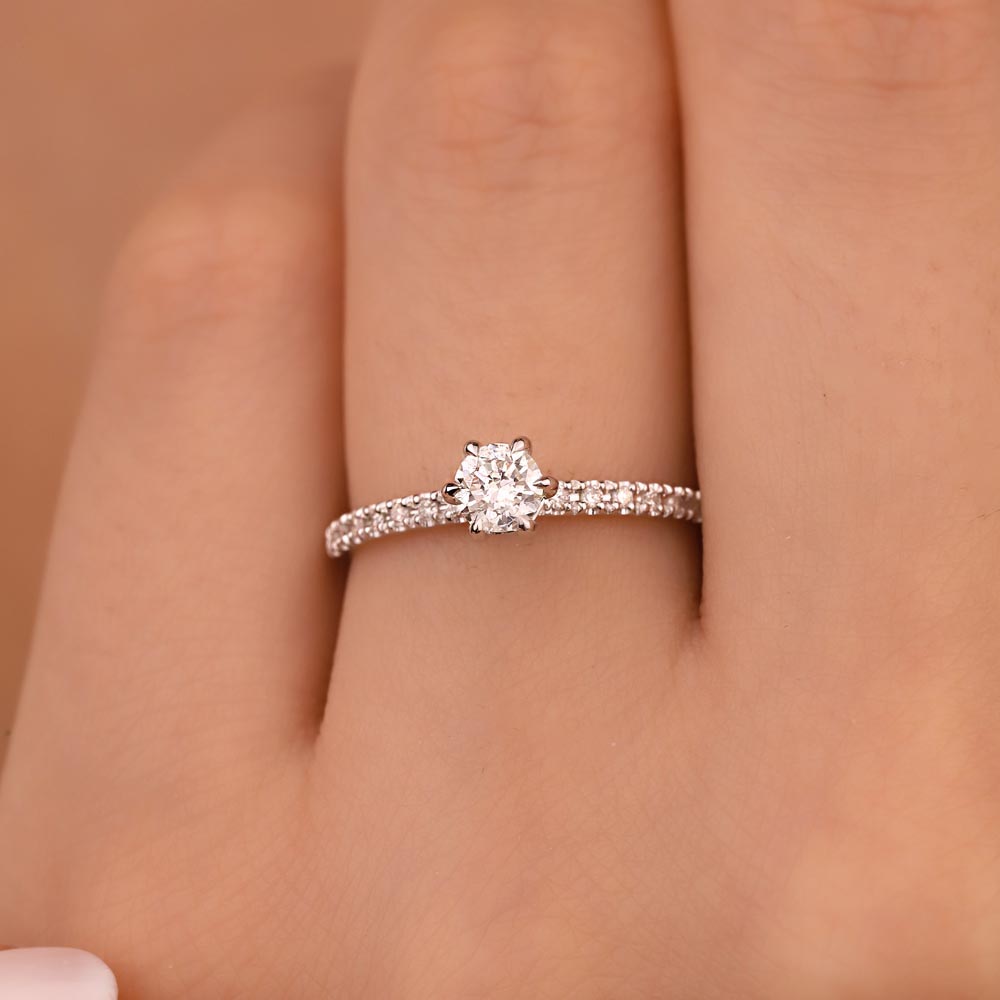 0,40 Karat Laboratuvar Pırlanta Tiffany Tektaş Yüzük