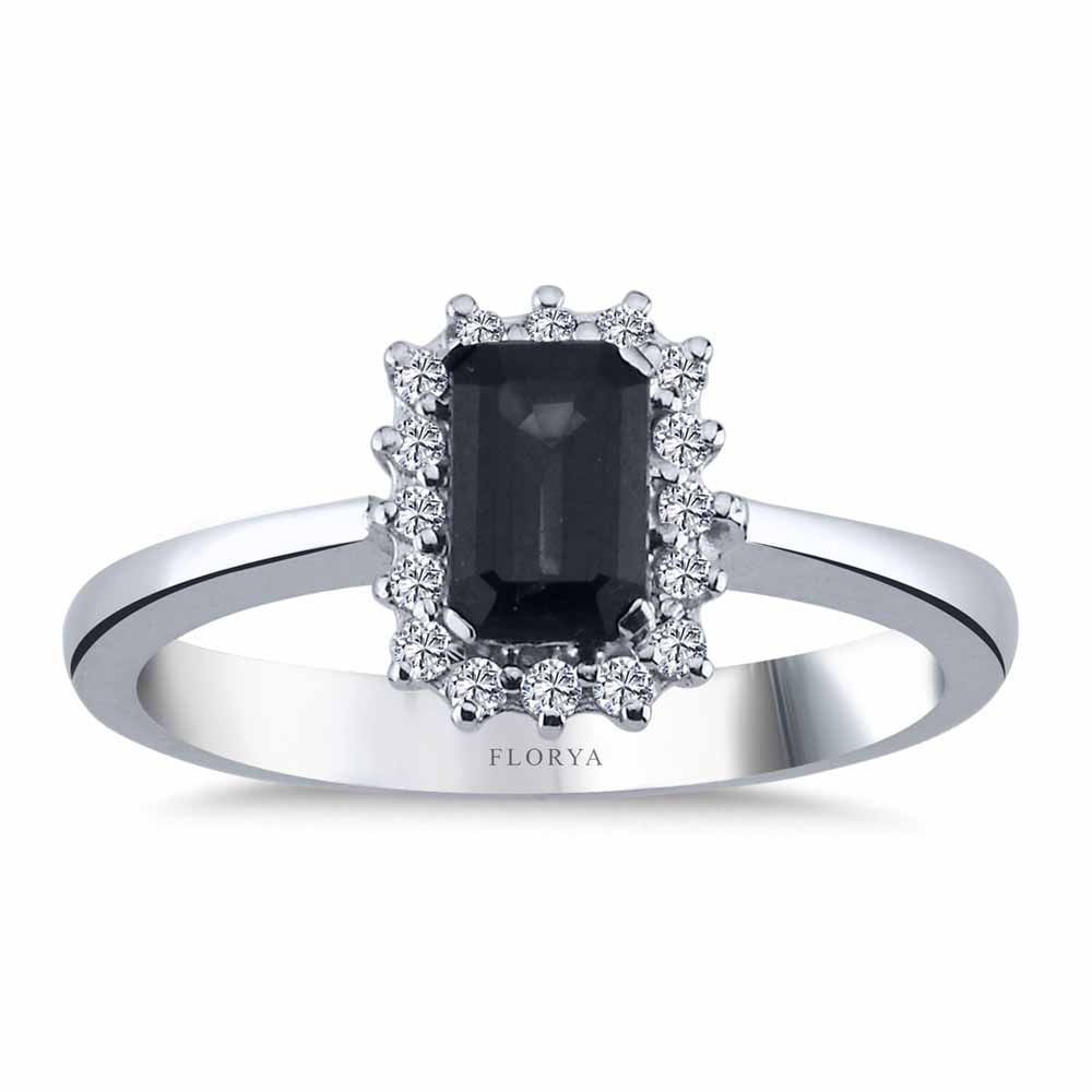 0,83 Karat Laboratuvar Pırlanta Royale Safir Yüzük