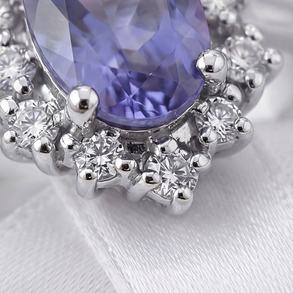 0,67 Karat Laboratuvar Pırlanta ve Tanzanite Yüzük