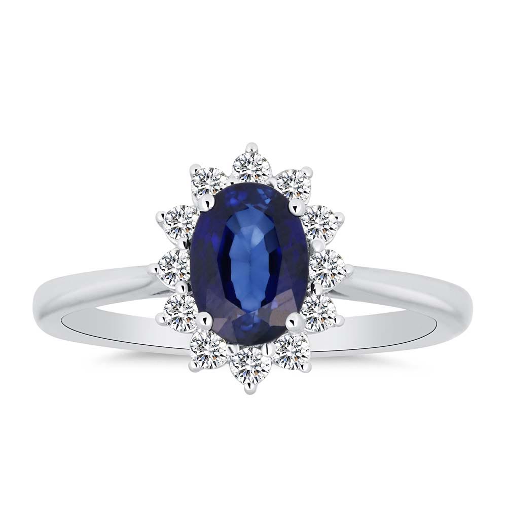 0,66 Karat Laboratuvar Pırlanta Oval Royale Safir Yüzük